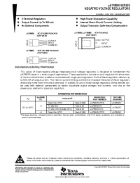 Datasheet UA79M08CKTPR manufacturer TI
